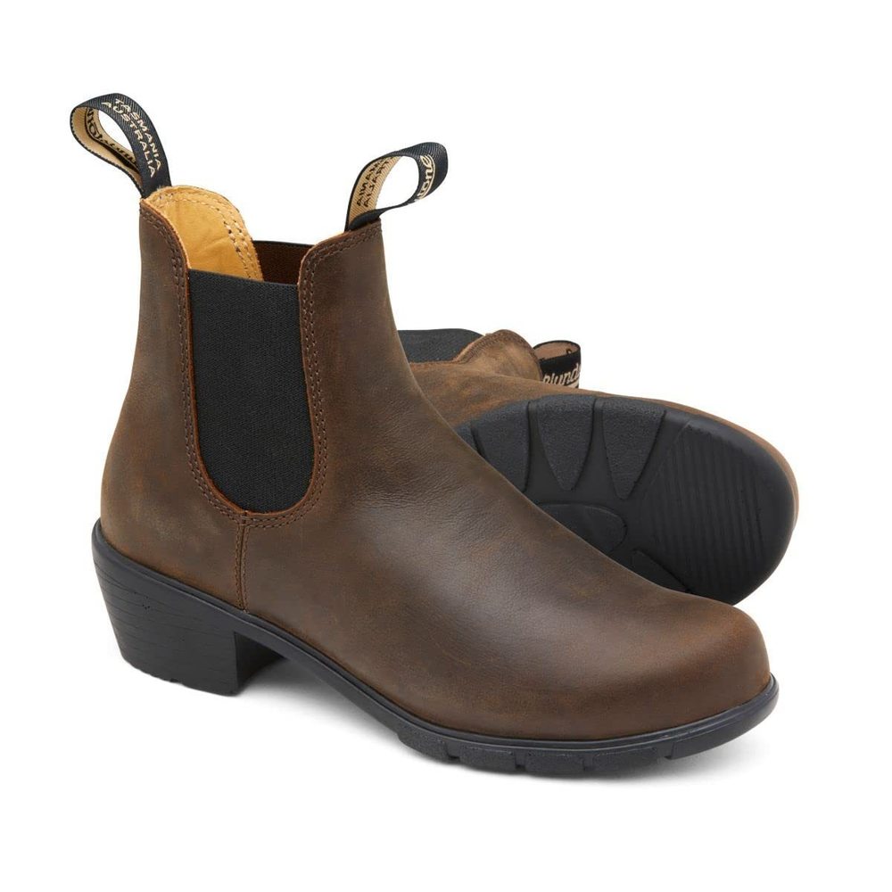 BLUNDSTONE BL1673 HEELED CHELSEA BOOT ANTIQUE BROWN AU 3.5 (US WOMEN'S 6.5) - Picture 4 of 6